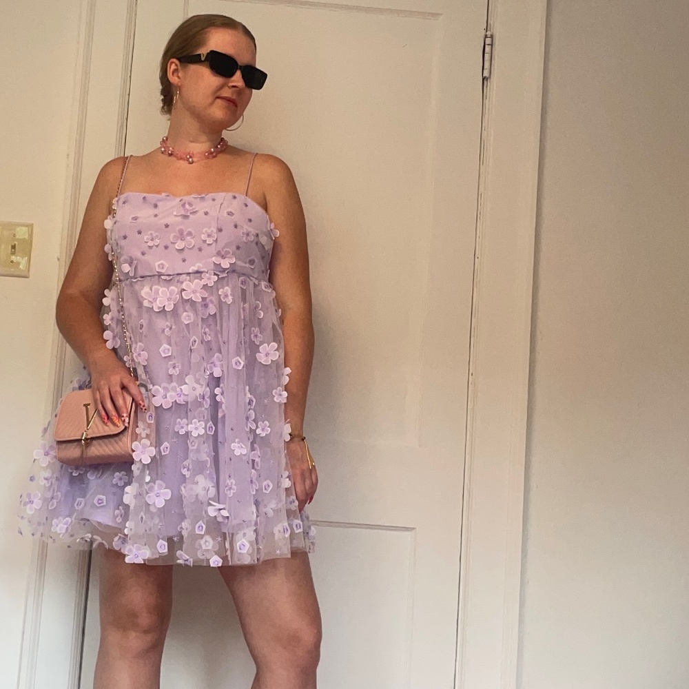 Lavender Short flower dress